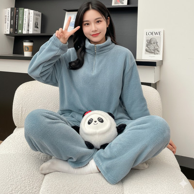 Lugo Women Solid Blue Night Suit Set