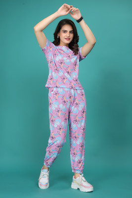 DreamBe Women Printed Multicolor Top & Pyjama Set