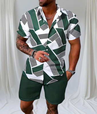 SHIVFORYOU Men Printed Multicolor Night Suit Set