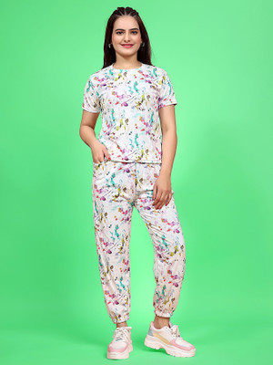 DreamBe Women Printed Multicolor Top & Pyjama Set