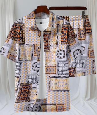 Varni Creation Men Printed Multicolor Night Suit Set