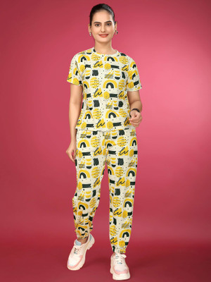 DreamBe Women Printed Multicolor Top & Pyjama Set