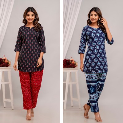 Nomura Women Printed Multicolor Night Suit Set