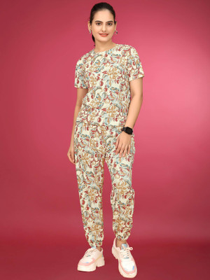 DreamBe Women Printed Multicolor Top & Pyjama Set