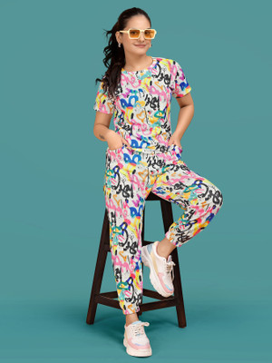 DreamBe Women Printed Multicolor Top & Pyjama Set