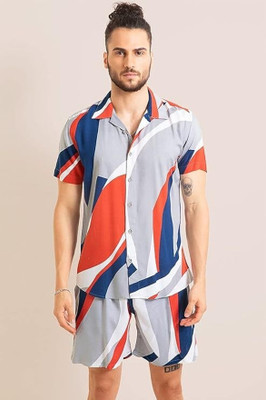 MUMIN Men Printed Multicolor Shirt & Pyjama set
