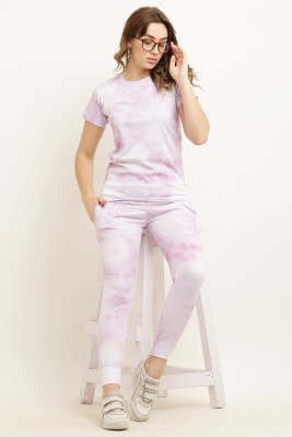 Pramukh Enterprise Girls Abstract White Top & Pyjama Set