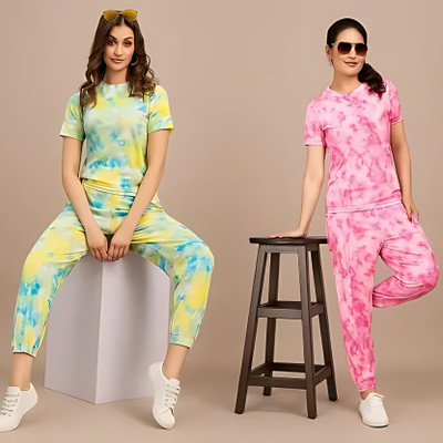 Mertens Women Printed Multicolor Night Suit Set