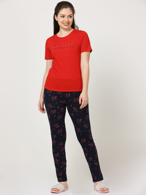 PIPER INTERNAATIONAL Women Printed Multicolor Top & Pyjama Set