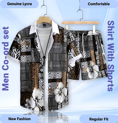 DHAMELIYA ENTERPRISE Men Printed Brown Night Suit Set
