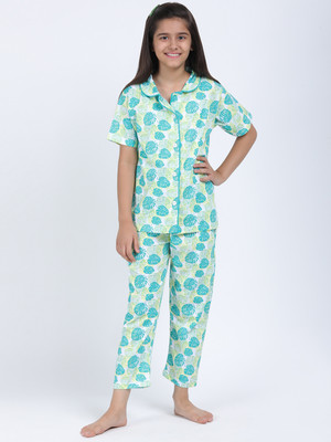 Elzoh Girls Printed Multicolor Shirt & Pyjama set