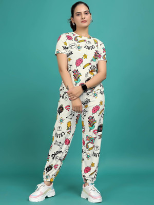 DreamBe Women Printed Multicolor Top & Pyjama Set