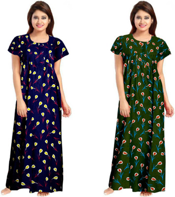 DreamBe Women Nighty(Green)