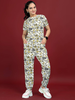 DreamBe Women Printed Multicolor Top & Pyjama Set