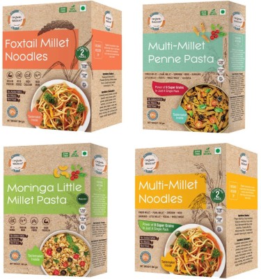 Organic Wisdom Millet Noodles & Pasta | No Maida, Not Fried, No MSG | Protein & Fiber Rich Instant Noodles Vegetarian(4 x 300 g)