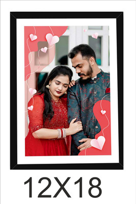 SHRI KHATU SHYAM CREATION Wood Wall Photo Frame(Black, 1 Photo(s), 12X18)
