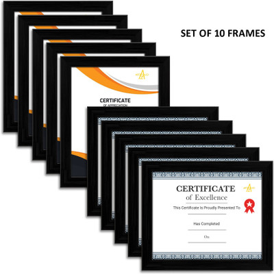 Artzfolio Polymer Wall Photo Frame(Black, 10 Photo(s), A4 size - 210 x 297mm;SET OF 10 PCS)