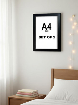 GRHOM Wood Wall Photo Frame(Black, 2 Photo(s), A4)