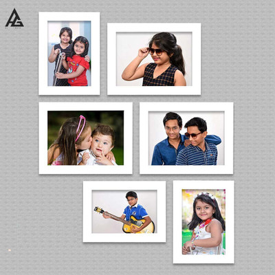 AG CRAFTS TM Acrylic Table Photo Frame(White, 6 Photo(s), 4X6-3 5x7-3)