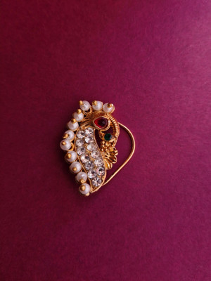 Kautukaspad Diamond Brass Plated Brass Nose Ring
