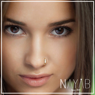 Nayabbazaar Diamond Gold-plated Plated Alloy Nose Ring