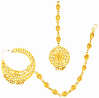 BHIMJI ENTERPRISE Opal Gold-plated Plated Brass Nose Ring Set(Pack of 2)
