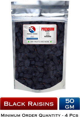 Pranic Foods Premium Dry Fruit Black Raisins - Kali Kishmish - 50gm Raisins(50 g)