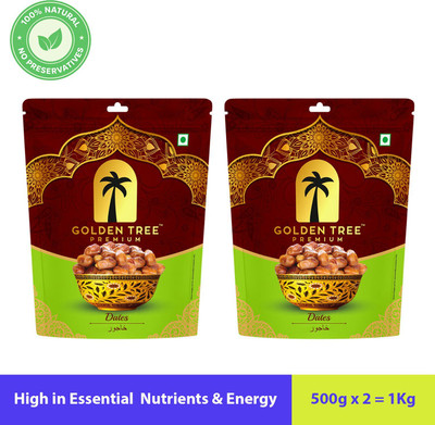 Golden Tree khajoor| Select Premium Handpicked Khajur 100% Pure Dry Dates(2 x 500 g)