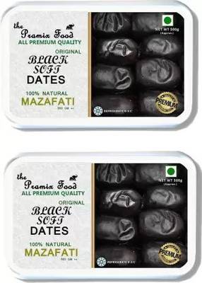 Pramix Kimia Dates, Premium Organic Black Khajoor, Soft Dates - 1kg (2 x 0.5 kg) Dates