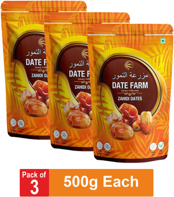 DATE FARM Zahidi Luxury & 100% Natural Khajur|Boosts Immunity|No Added Sugar|Arabian Wet Dates(3 x 500 g)
