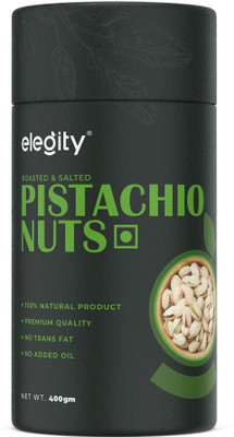 Elegity Salted Pistachios - Papertube (400 gm) | Namkeen Pista Dry Fruit Pistachios(1 x 400 g)