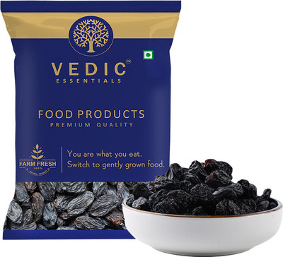 Vedic Essentials Premium Fresh Black Raisins, Kali Kishmish, Naturally Sweet & Tasty Black Raisins(100 g)