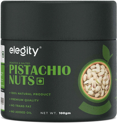 Elegity Salted Pistachios -Papertube (100 gm) | Namkeen Pista Dry Fruit Pistachios(1 x 100 g)