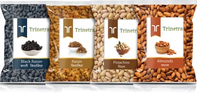 Trinetra Badam 500g, Pista 500g, Kishmish 500g, Kali Kishmish 500g Combo Pack 2000g(4 x 0.5 kg)