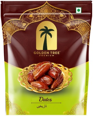 Golden Tree Premium Dried Brown Dates| Khajur| Energy Booster| High Fibre| Healthy Snacks Dry Dates(250 g)