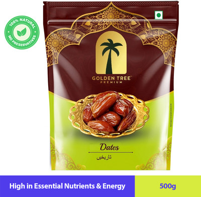 Golden Tree Selected Premium Organic Handpicked| Khajoor 100% Pure Dry Dates(1 x 500 g)