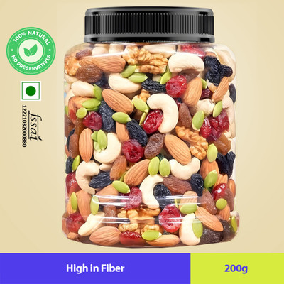Nature Aahar Mix Dry Fruit | Panchmeva |200gm| Almonds, Cashews, Raisins, Dry Dates, Pistachios, Figs(1 x 200 g)