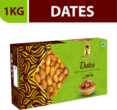Golden Tree Selected Premium Dried Brown Dates Energy Booster Khajur/Khajoor, Healthy Snacks Dry Dates(1 x 1 kg)