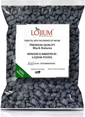 LOJIUM FOODS SUPER AFGHANI BLACK RAISINS (BLACK KISHMISH) Raisins(1 x 50 g)