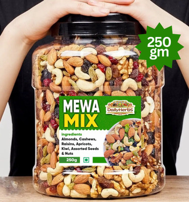 DailyHerbs Mix Dry Fruit | Mewa Mix | 250gm | Almonds, Cashews, Raisins, Apricots, Assorted Fruits & Nuts(1 x 250 g)