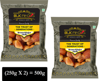 BLK FOODS Brown | Khajoor | Aalu Dates(2 x 250 g)