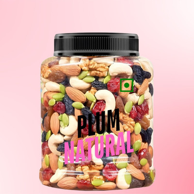 Plum Natural Mix Dry Fruit | Panchmeva | 250GM | JAR | Almonds, Cashews, Raisins, Dry Dates, Pistachios, Figs, Kiwi, Assorted Fruits & Nuts(250 g)