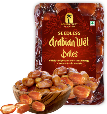 Golden Tree Premium Wet Dates in Vacuum Pack, Khajoor/Khajur, Healthy & Nutritious Snack Wet Dates(1 x 500 g)