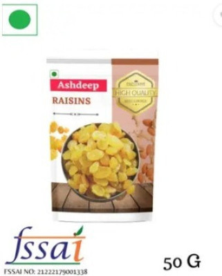 Ashdeep's Premium Green Raisins, Dry Fruits, Kismis, Kishmish, Dry Grapes, Premium Raisins Raisins(1 x 50 g)