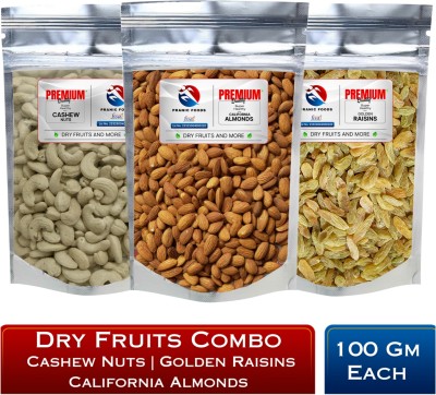 pranic foods Dry Fruits Combo - Kaju, Badam & Kishmish - 3 x 100gm (300gm) Almonds, Cashews, Raisins(3 x 100 g)