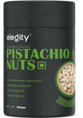 Elegity Salted Pistachios -Papertube (200 gm) | Namkeen Pista Dry Fruit Pistachios(1 x 200 g)