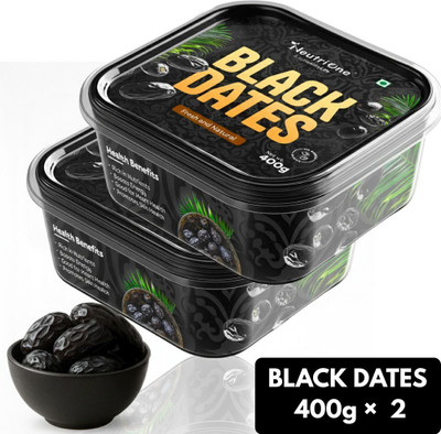 NeutriOne Premium Black Dates Khajoor | Dry Fruits | Khajur Rich in Iron, Fibre & Vitamins Dry Dates(2 x 400 g)
