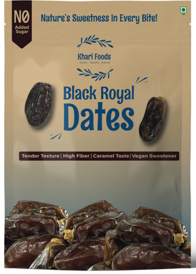 Khari Foods Royal Black Dates, Khajur / Khajoor Dry Fruits, Healthy Snacks Dry Dates(5 x 200 g)