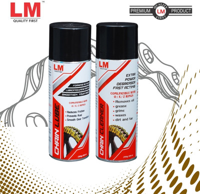 LM Auto Care LM013 LM 500Ml Foam Based Chain Lube & 500ml Chain Cleaner (1litre Combo) Chain Oil(1 L, Pack of 2)