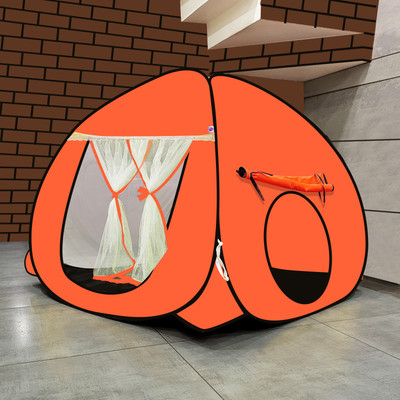 BERGOJEWELS delightful patterns Popup Kids Play Tent House for Multi Purpose Foldable(Orange)